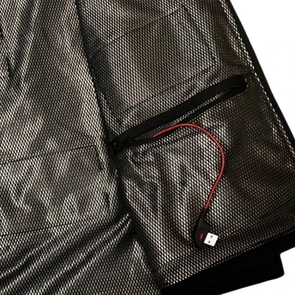 NWOT DOACE Black All-Area Heated Vest USB Powered Size 3XL Full Zip Mesh Lining